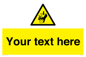 Custom warning hand crushing between press brake tool